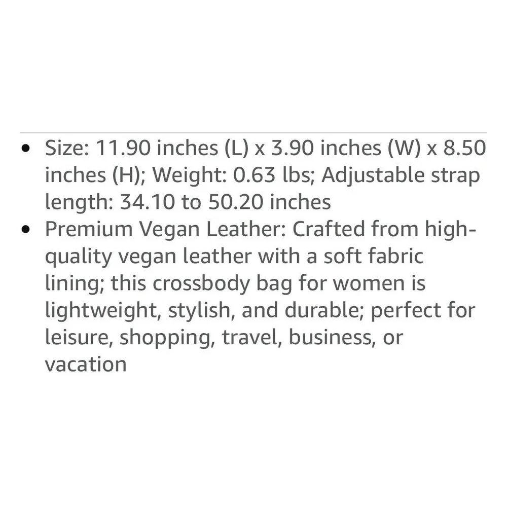 Set of 2 - APHISON Vegan Leather Crossbody Purse with Adjustable Crossbody Strap